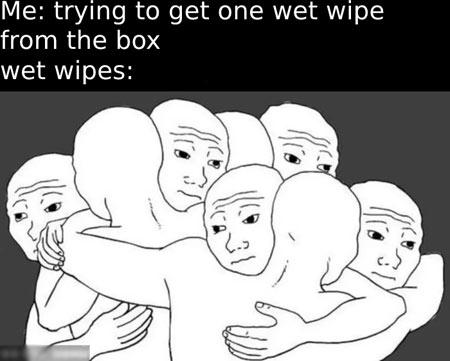 Trying to get one wet wipe