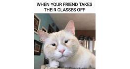 your friend takes their glasses off